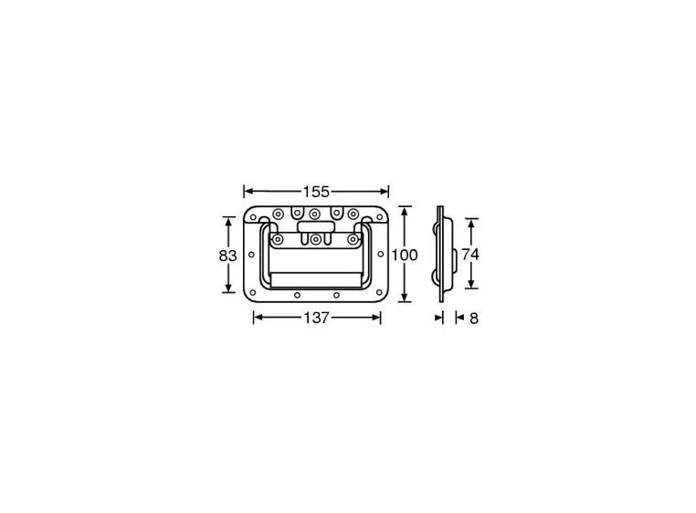 Adam Hall Hardware 34082 S - Recessed Sprung Handle medium i 